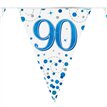 3.9m 90th BIRTHDAY BLUE SPARKLING FIZZ BUNTING