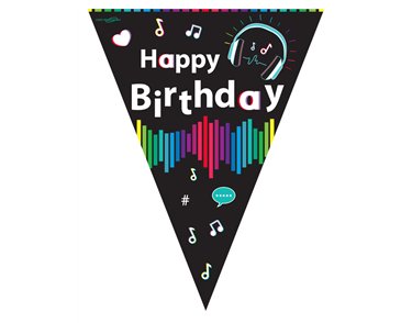 3.9m MUSIC MEDIA BIRTHDAY BUNTING