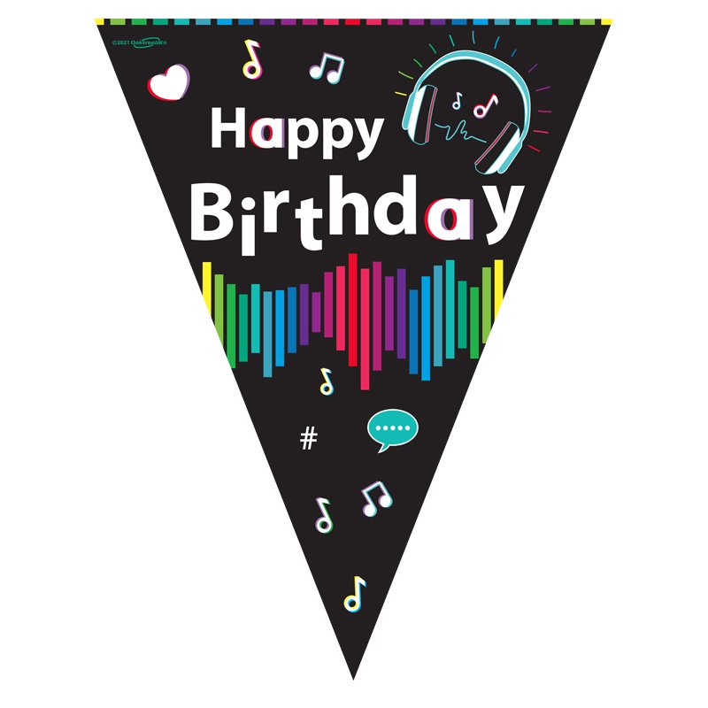 3.9m MUSIC MEDIA BIRTHDAY BUNTING