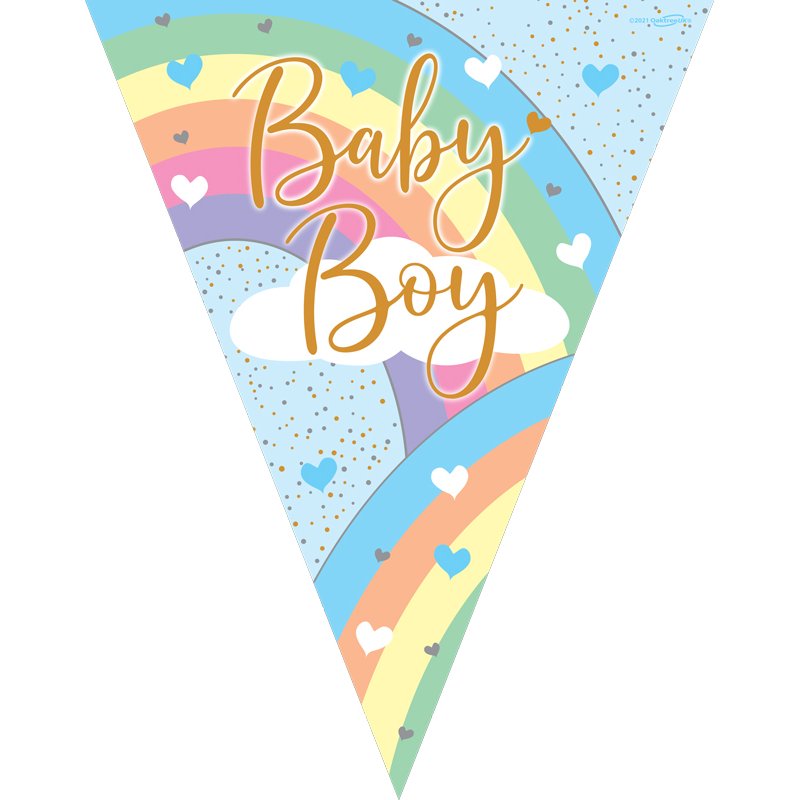 3.9m PASTEL RAINBOW BOY BUNTING