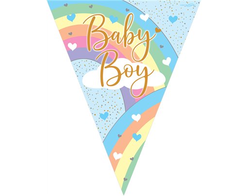 3.9m PASTEL RAINBOW BOY BUNTING