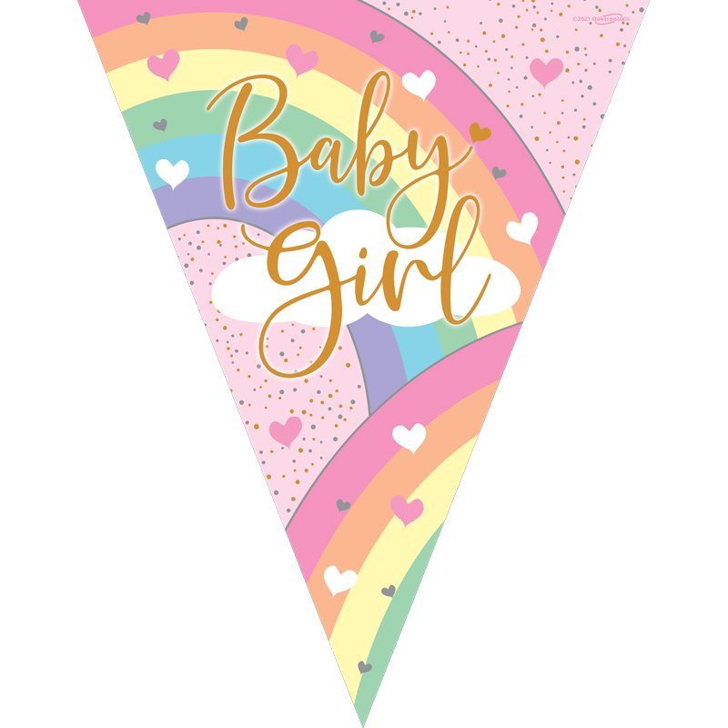 3.9m PASTEL RAINBOW GIRL BUNTING