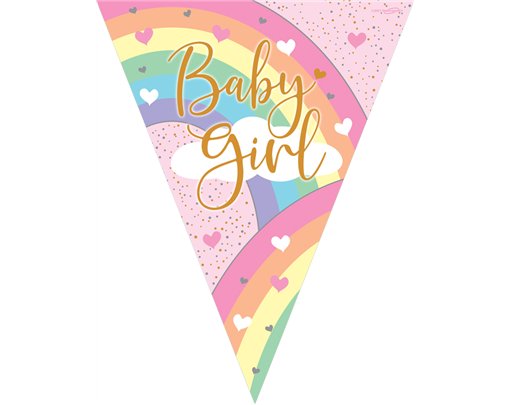 3.9m PASTEL RAINBOW GIRL BUNTING