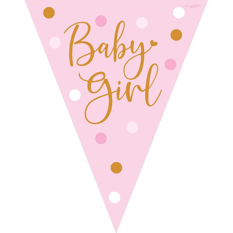 3.9m SPARKLING BABY GIRL DOTS BUNTING