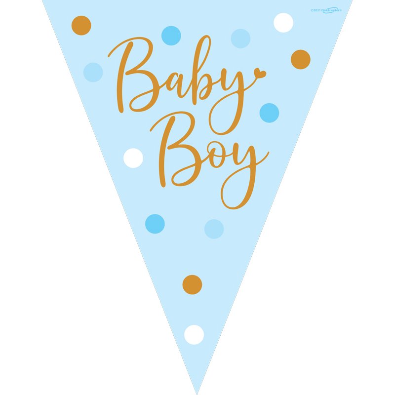 3.9m SPARKLING BABY BOY DOTS BUNTING
