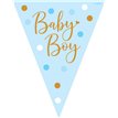 3.9m SPARKLING BABY BOY DOTS BUNTING