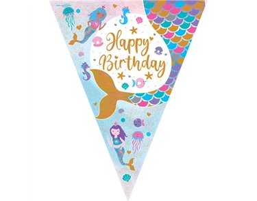 3.9m SHIMMERING MERMAID BIRTHDAY BUNTING