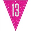 9ft GLITZ PINK 13TH BIRTHDAY FLAG BANNER