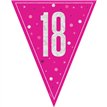 9ft GLITZ PINK 18TH BIRTHDAY FLAG BANNER