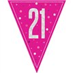 9ft GLITZ PINK 21ST BIRTHDAY FLAG BANNER