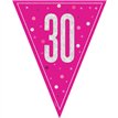 9ft GLITZ PINK 30TH BIRTHDAY FLAG BANNER