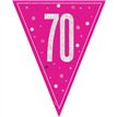 9ft GLITZ PINK 70TH BIRTHDAY FLAG BANNER