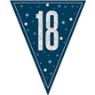 9ft GLITZ BLUE 18TH BIRTHDAY FLAG BANNER