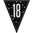 9ft GLITZ BLACK 18TH BIRTHDAY FLAG BANNER