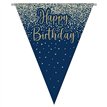 3.9m HAPPY BIRTHDAY NAVY AND GOLD PARTY BUNTING
