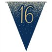 3.9m 16th BIRTHDAY NAVY AND GOLD PARTY BUNTING