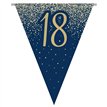 3.9m 18th BIRTHDAY NAVY AND GOLD PARTY BUNTING