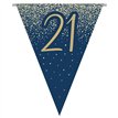 3.9m 21ST BIRTHDAY NAVY AND GOLD PARTY BUNTING
