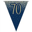 3.9m 70TH BIRTHDAY NAVY AND GOLD PARTY BUNTING