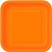 (14) 9IN ORANGE SQUARE PLATES