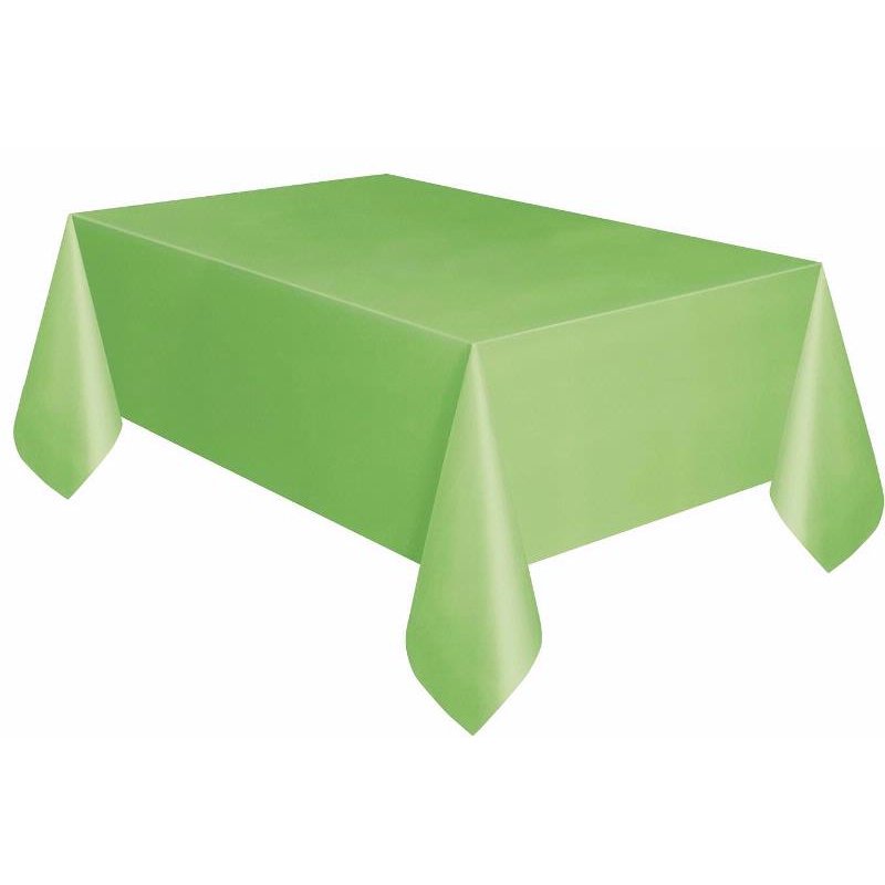 LIME GREEN PLASTIC TABLECOVER (COMPACT PACKAGING)