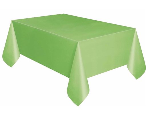 LIME GREEN PLASTIC TABLECOVER (COMPACT PACKAGING)