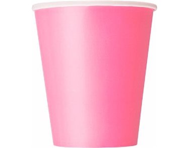 (14) 9OZ HOT PINK CUPS