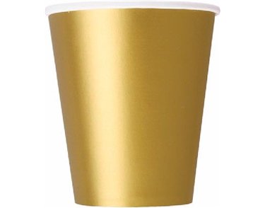 (14) 9OZ GOLD CUPS