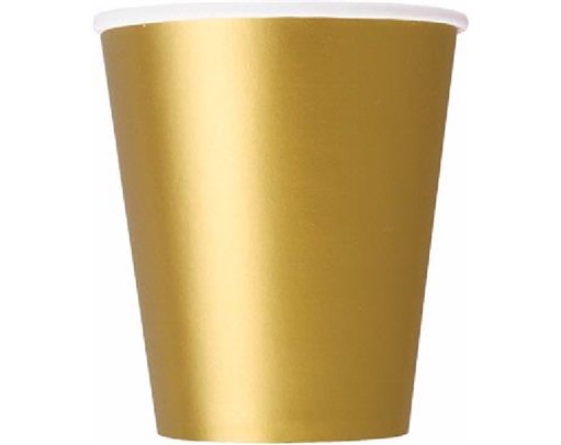 (14) 9OZ GOLD CUPS