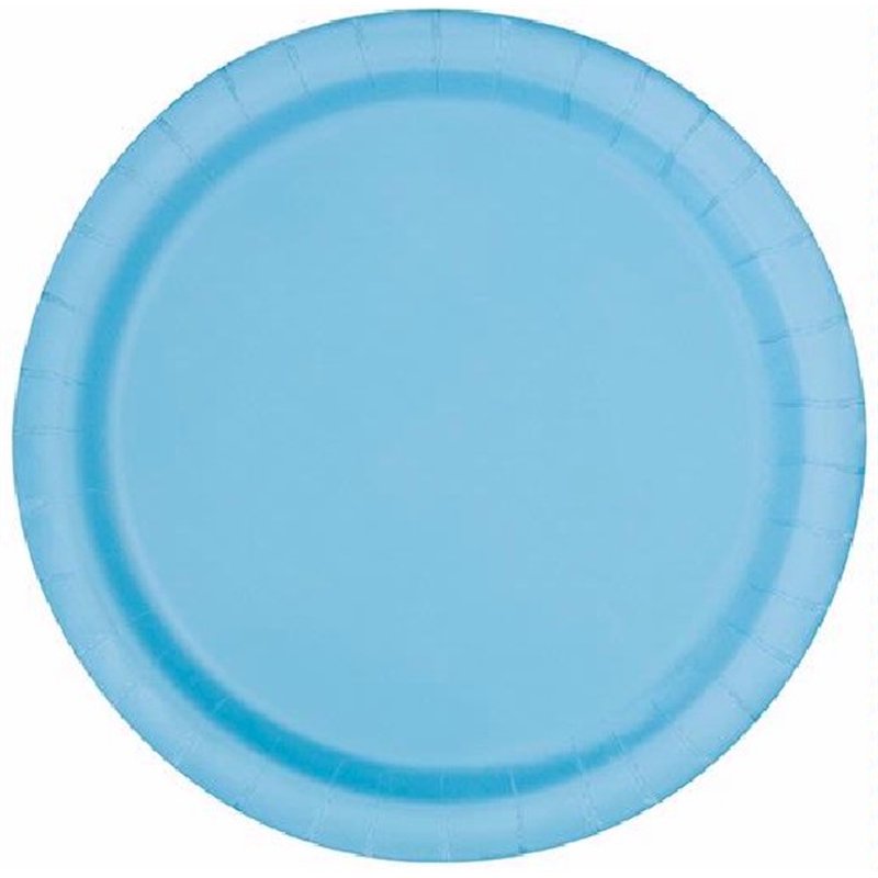 (16) 9IN POWDER BLUE PLATES