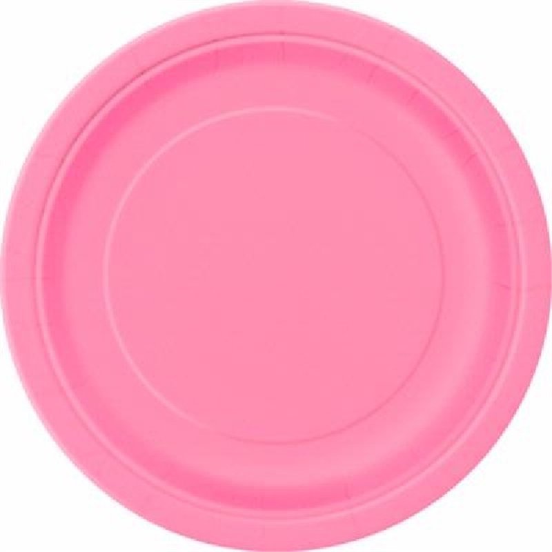 (16) 9IN HOT PINK PLATES