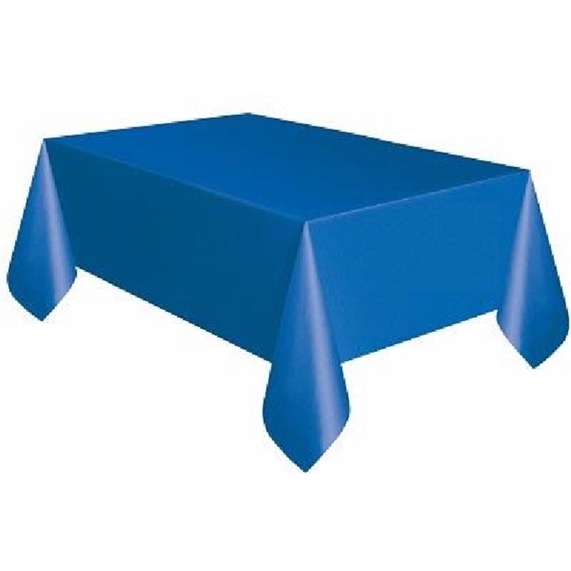 ROYAL BLUE PLASTIC TABLECOVER (COMPACT PACKAGING)
