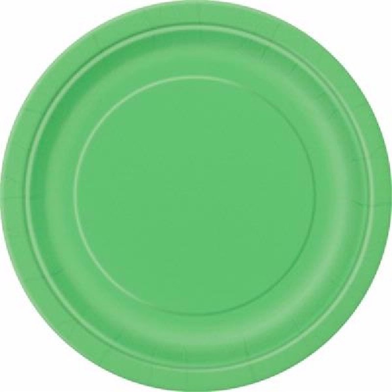 (16) 9IN LIME GREEN PLATES