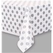 SILVER DOTS PLASTIC TABLE COVER
