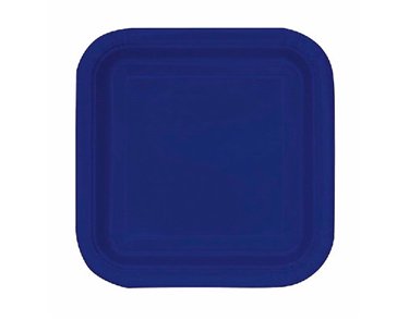 (16) 7IN TRUE NAVY BLUE SQUARE PLATES