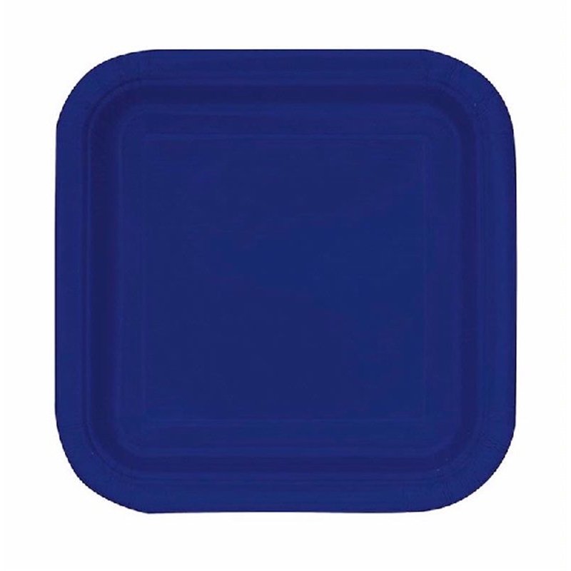 (16) 7IN TRUE NAVY BLUE SQUARE PLATES