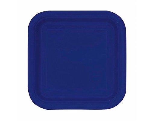 (16) 7IN TRUE NAVY BLUE SQUARE PLATES