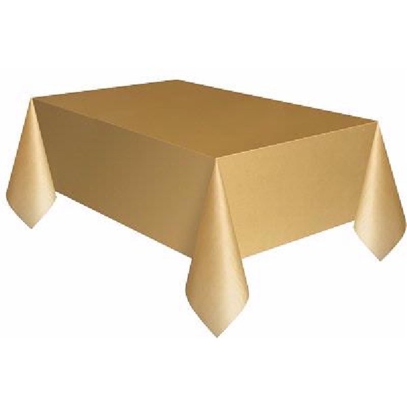 GOLD PLASTIC TABLECOVER (COMPACT PACKAGING)