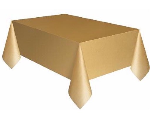 GOLD PLASTIC TABLECOVER (COMPACT PACKAGING)