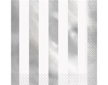 (16) SILVER FOIL STRIPES L/NAPKINS