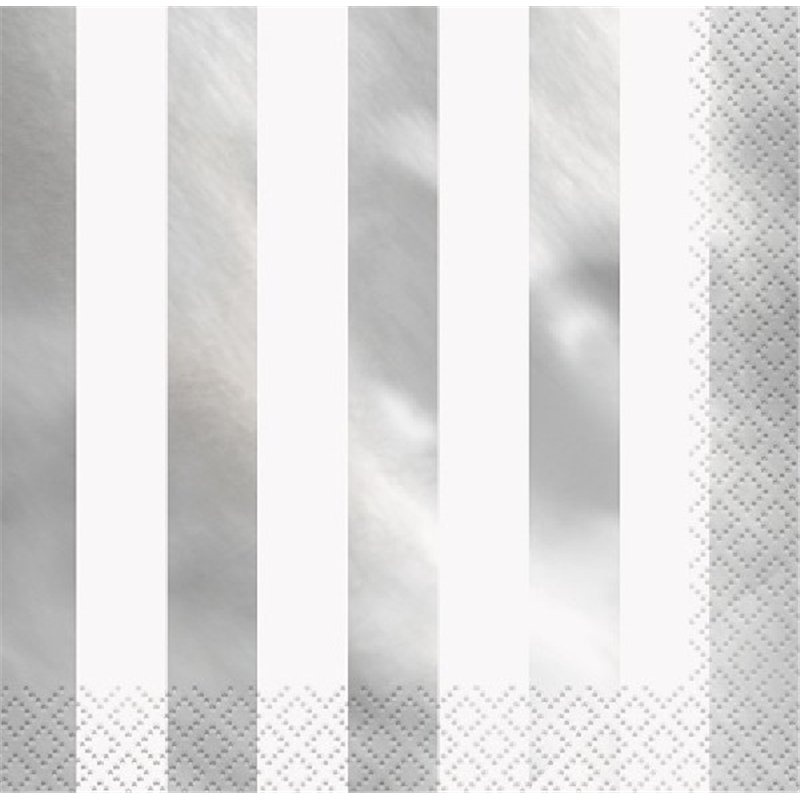 (16) SILVER FOIL STRIPES L/NAPKINS