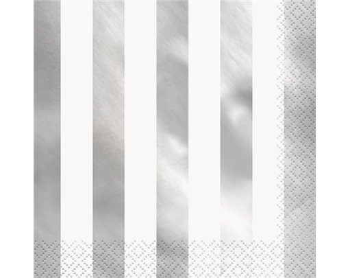 (16) SILVER FOIL STRIPES L/NAPKINS