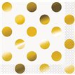 (16) GOLD FOIL DOTS BEVERAGE NAPKINS