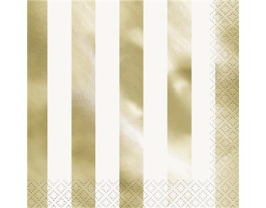 (16) GOLD FOIL STRIPES L/NAPKINS