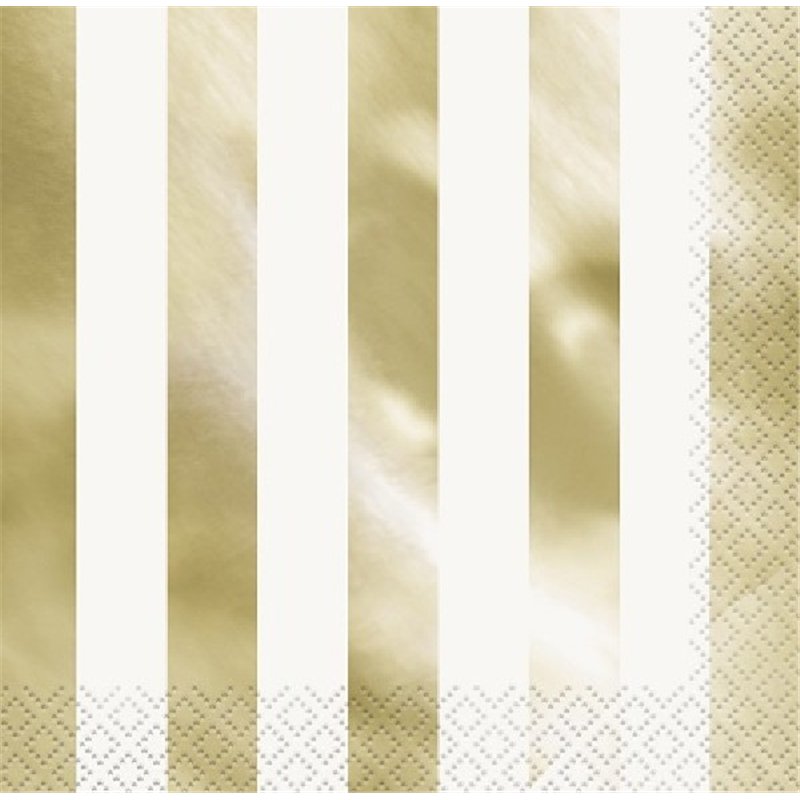 (16) GOLD FOIL STRIPES L/NAPKINS