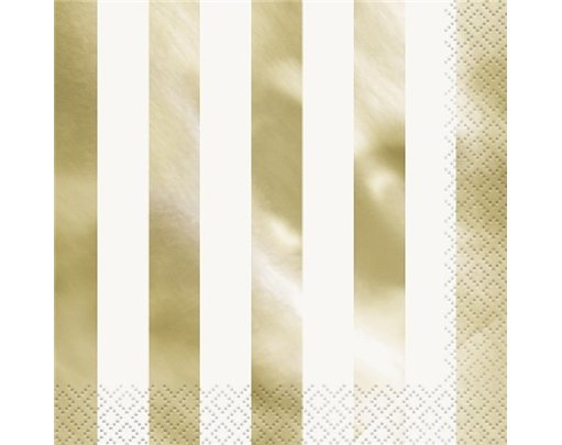 (16) GOLD FOIL STRIPES L/NAPKINS