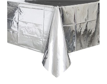 54X84IN SILVER FOIL TABLE COVER