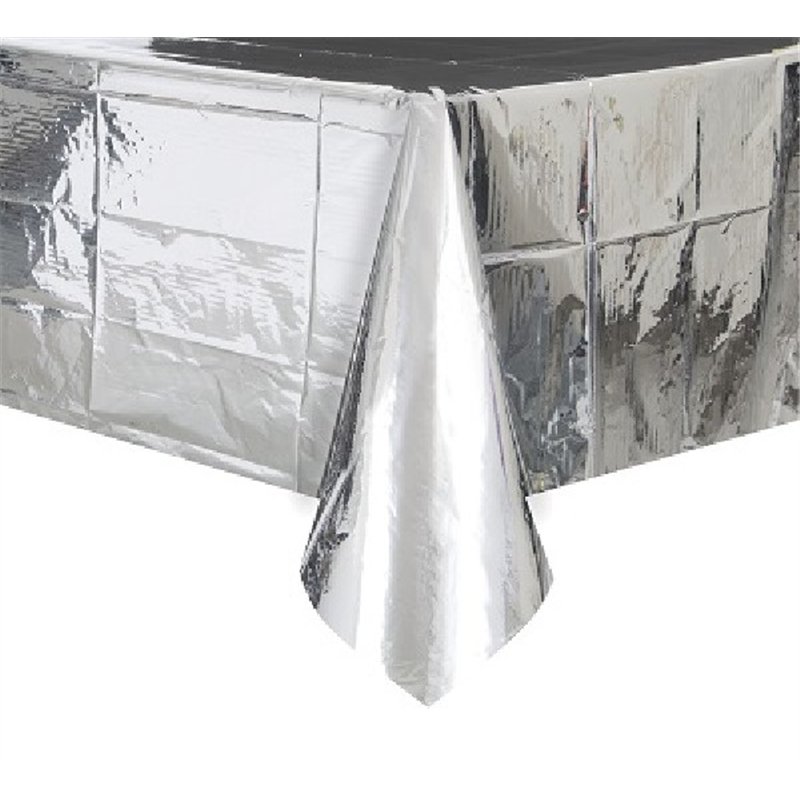 54X84IN SILVER FOIL TABLE COVER