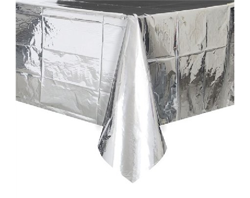54X84IN SILVER FOIL TABLE COVER