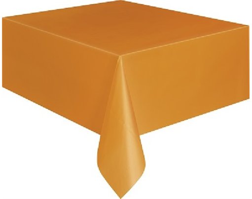 PUMPKIN ORANGE PLASTIC TABLE COVER (STANDARD PACKAGING)